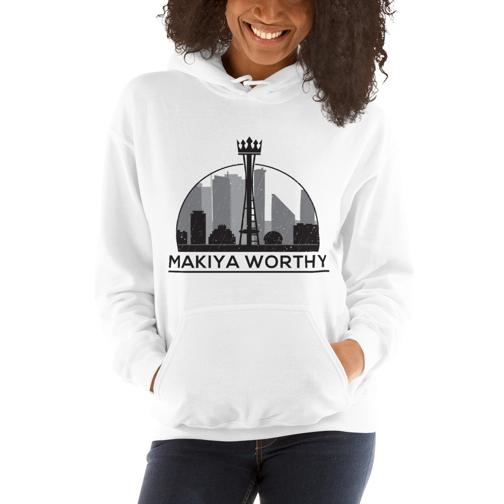 Makiya Worthy Hoodie, Black Logo