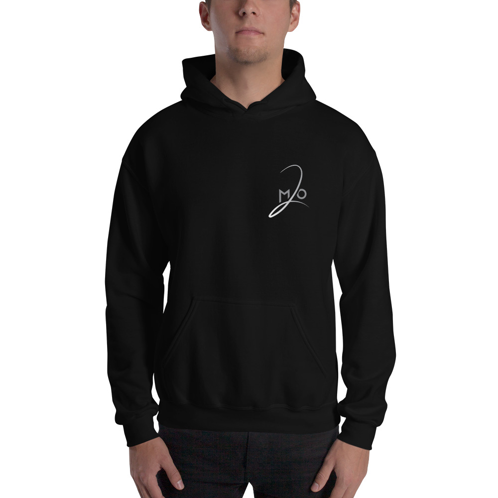 "MO2" by Mo Mohamed Hoodie, White Logo