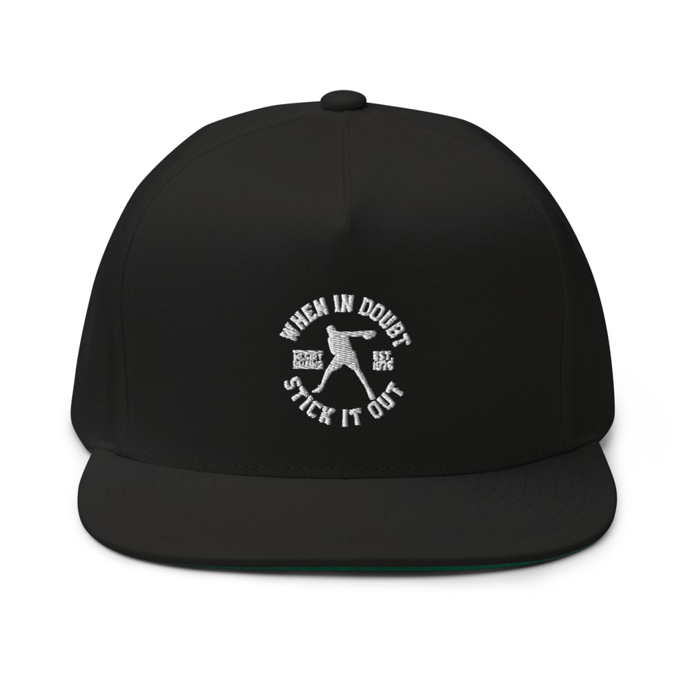 "When in Doubt Stick it out" Mcgirt Boxing Statement, Hat, All White Logo