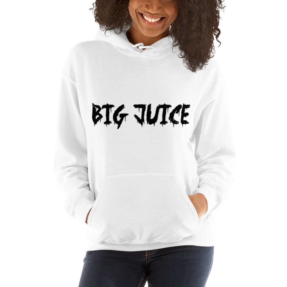 "Big Juice" by Avery Goldensoph Women's Hoodie, Black Logo