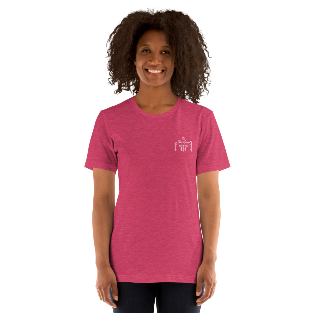 The Jackpot by Tyrone James Women's T-Shirt, Mini Logo on MILLIONS The Jackpot by Tyrone James Women's T-Shirt, Mini Logo