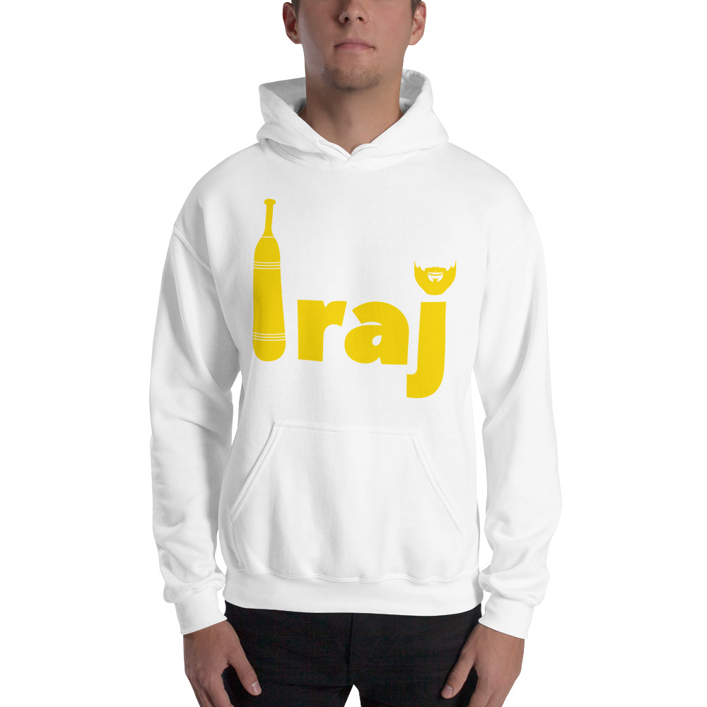 "Iraj" by Iraj Azizpour Hoodie, Yellow Logo