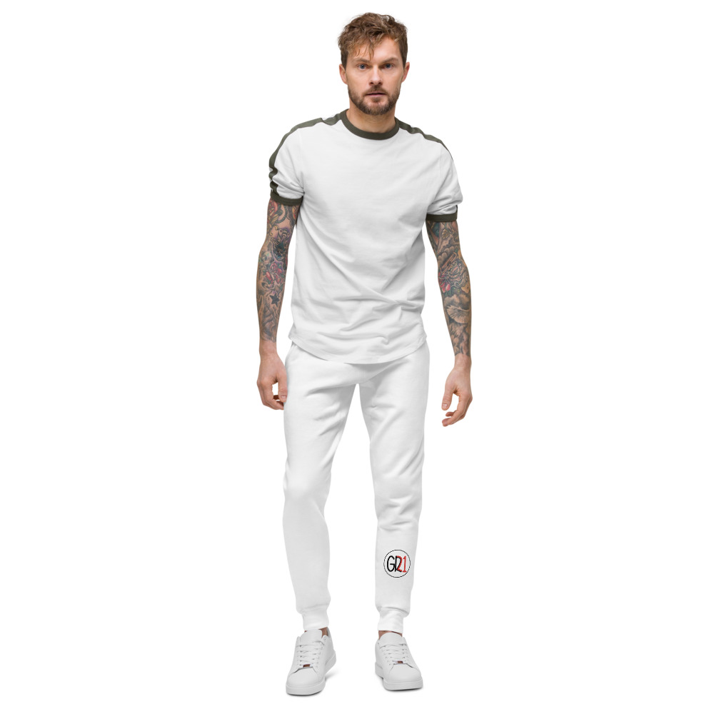 "GR 21" by Giana Romano Joggers, White/Red Logo