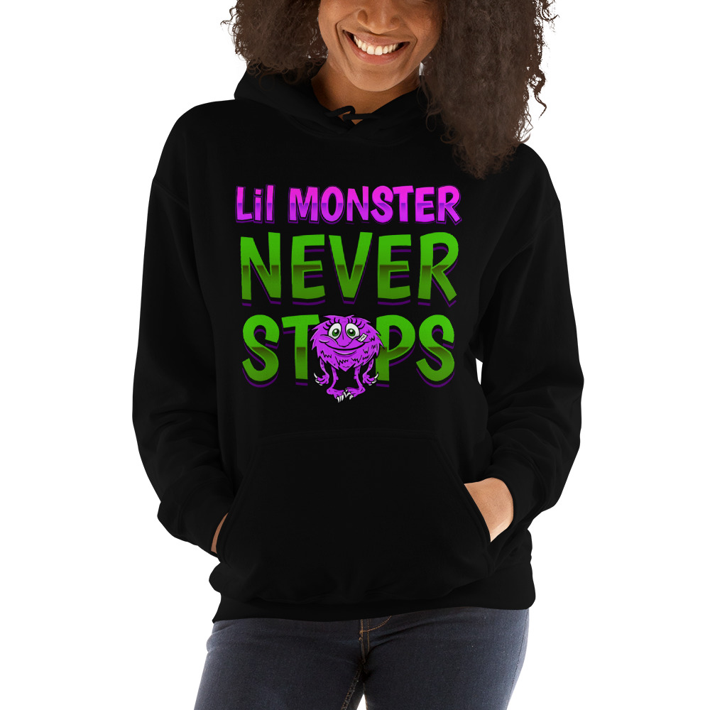 Lil Monster Never Stops by Vanessa Demopoulos, Hoodie