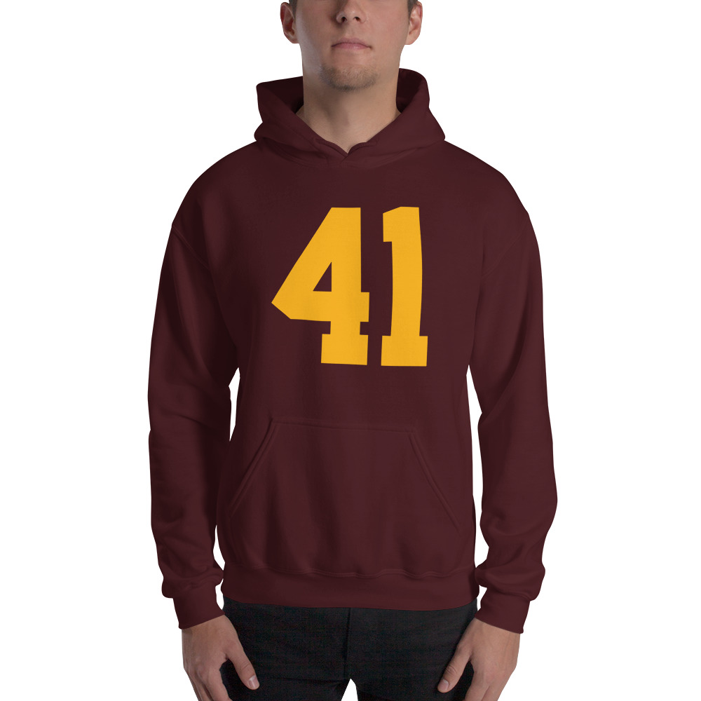 "Commemorative Hoodie" by Mike Bass, Front and Back Gold Logo