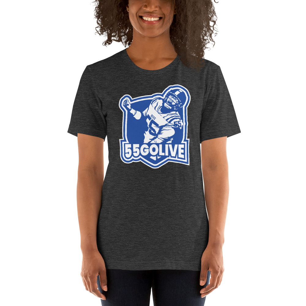 55 GOLIVE by Ja'Mion Franklin T-Shirt, Blue White Logo