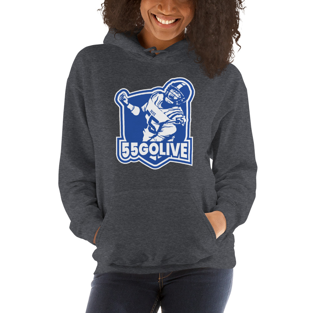 55 GOLIVE by Ja'Mion Franklin Hoodie, Blue White Logo