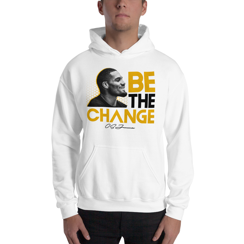 Be The CHANGE by Orlando Sanders Hoodie, Black Logo on MILLIONS Be The CHANGE by Orlando Sanders Hoodie, Black Logo