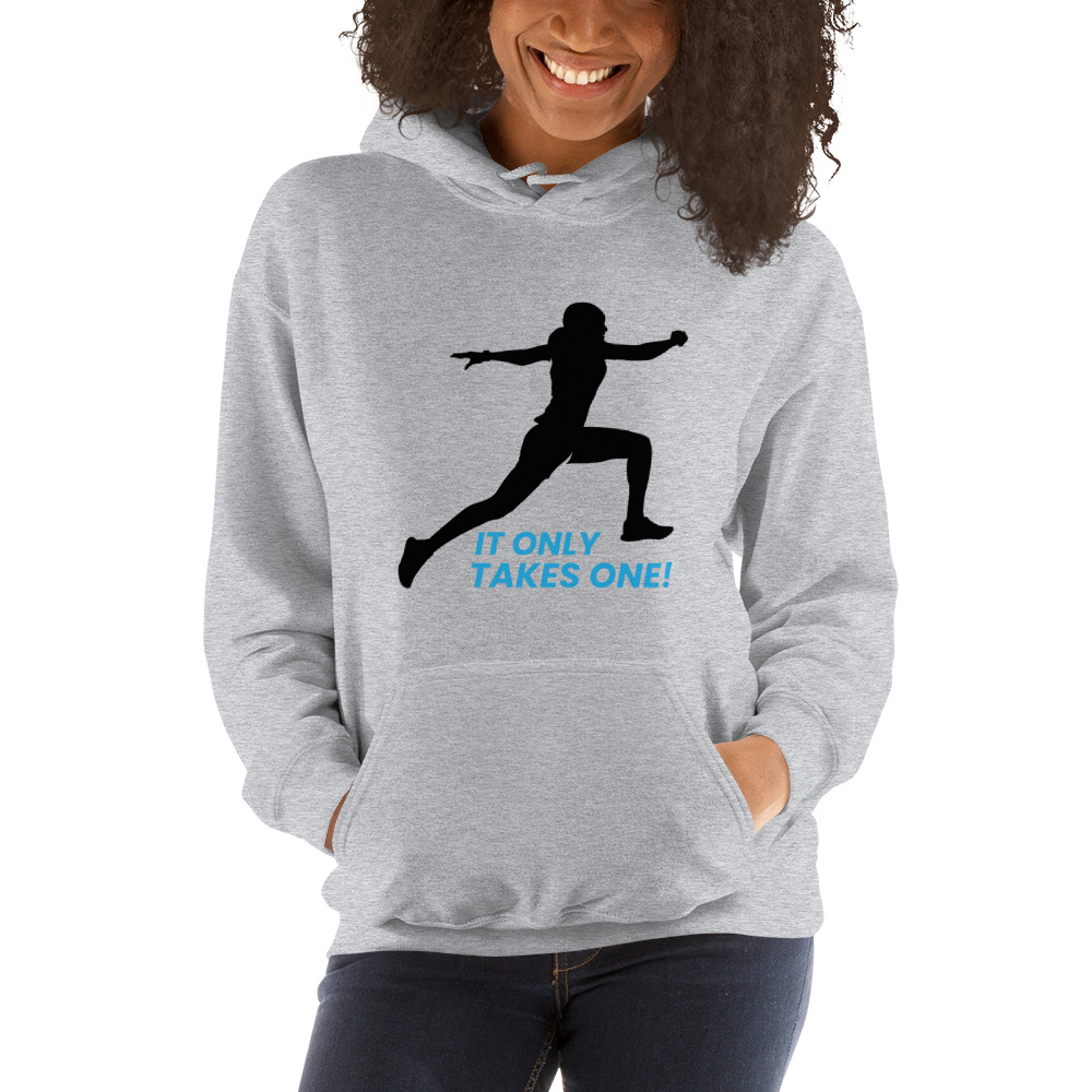 “It Only Takes One!” ’s Hoodie, Black Logo