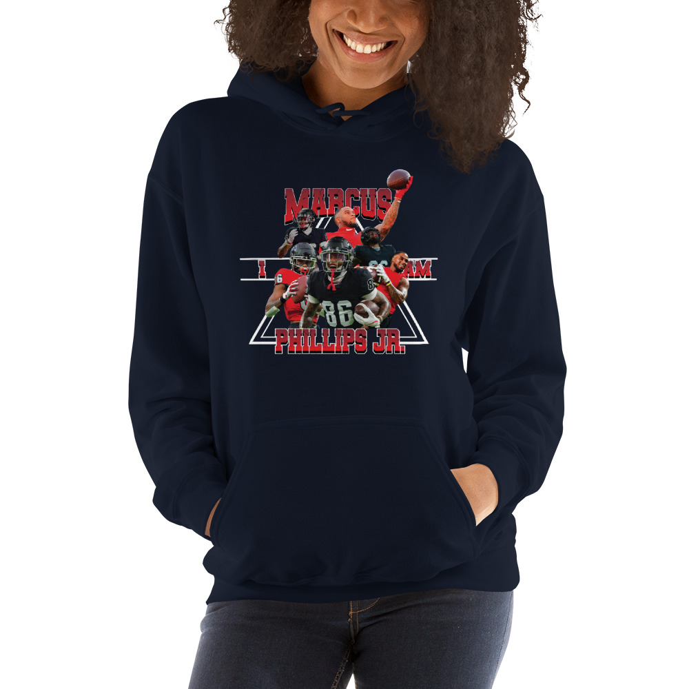 I am Marcus Phillips Jr  Hoodie, White Logo