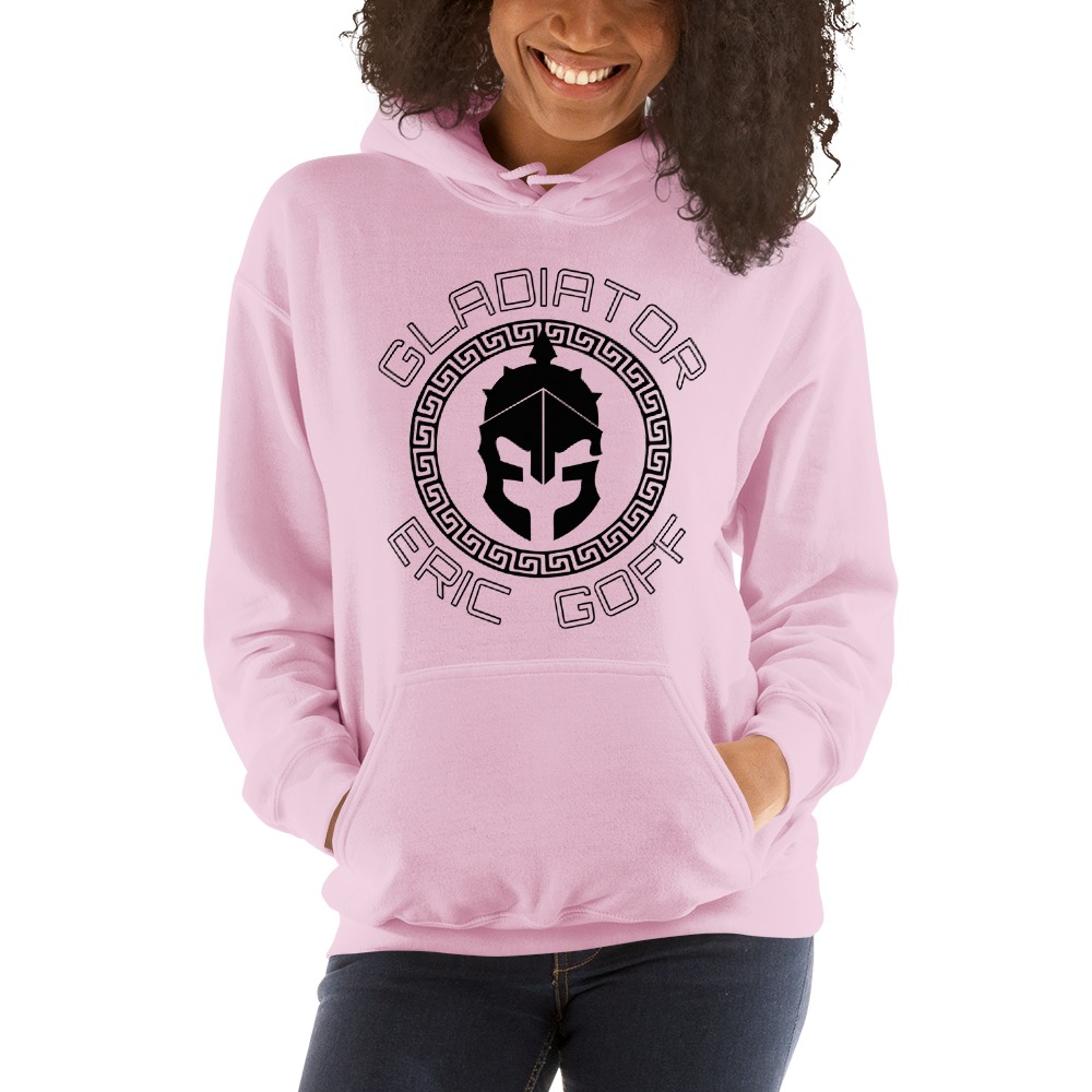 MEN'S GLADIATOR HOODIE BY ERIC GOFF, BLACK LOGO