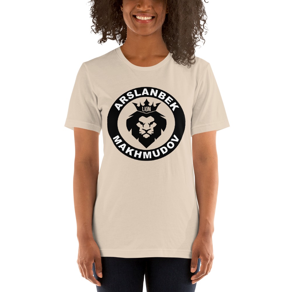 Lion's Head by Arslanbek Makhmudov T-shirt, All black Logo