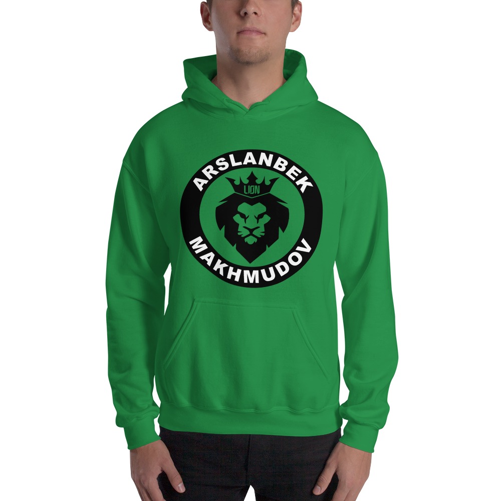 Lion's Head by Arslanbek Makhmudov Hoodie, All black Logo