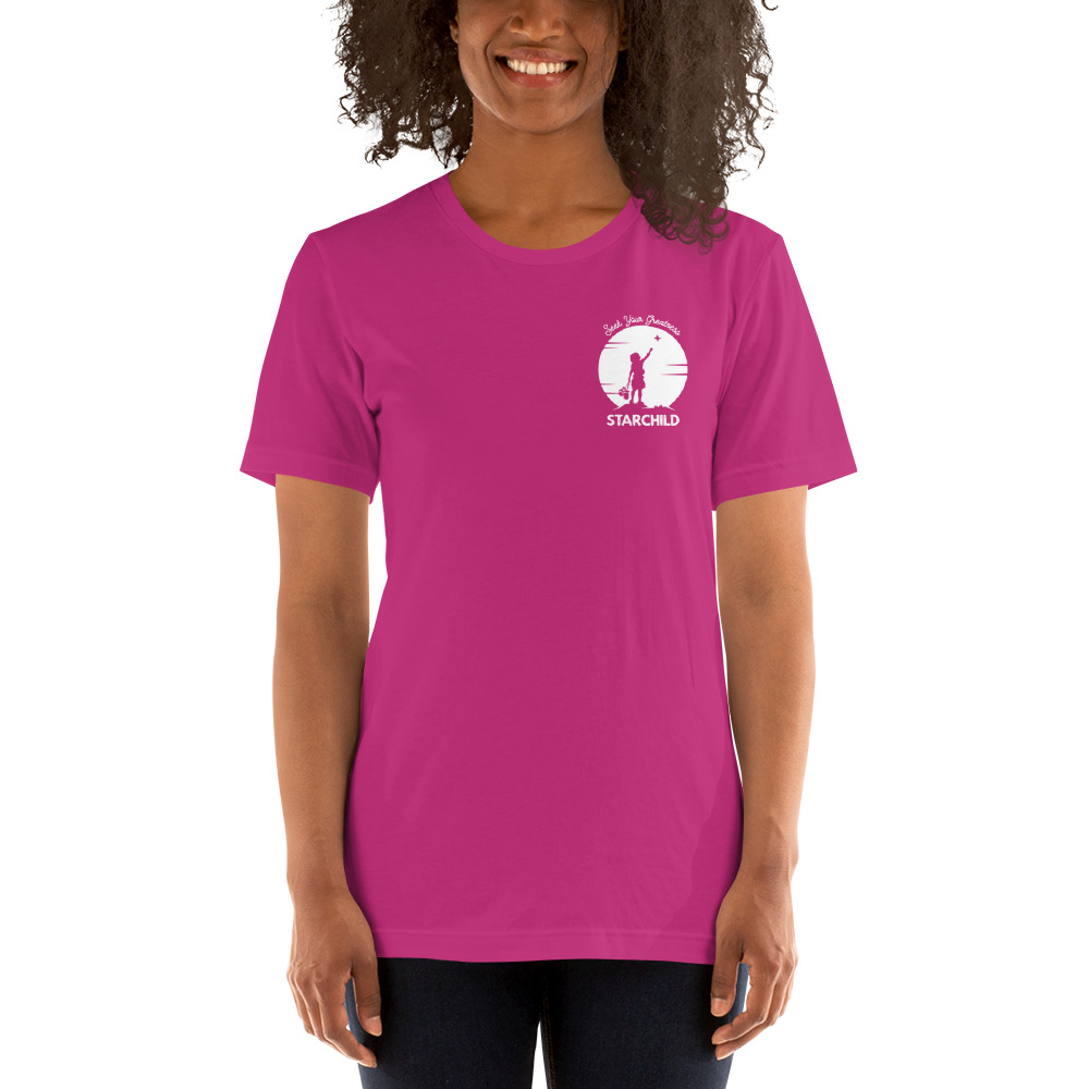 "Starchild " by Mitch Louis-Charles T-shirt, White Logo on MILLIONS "Starchild " by Mitch Louis-Charles T-shirt, White Logo