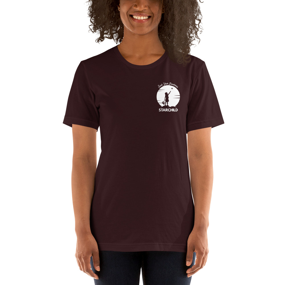 "Starchild " by Mitch Louis-Charles T-shirt, White Logo on MILLIONS "Starchild " by Mitch Louis-Charles T-shirt, White Logo