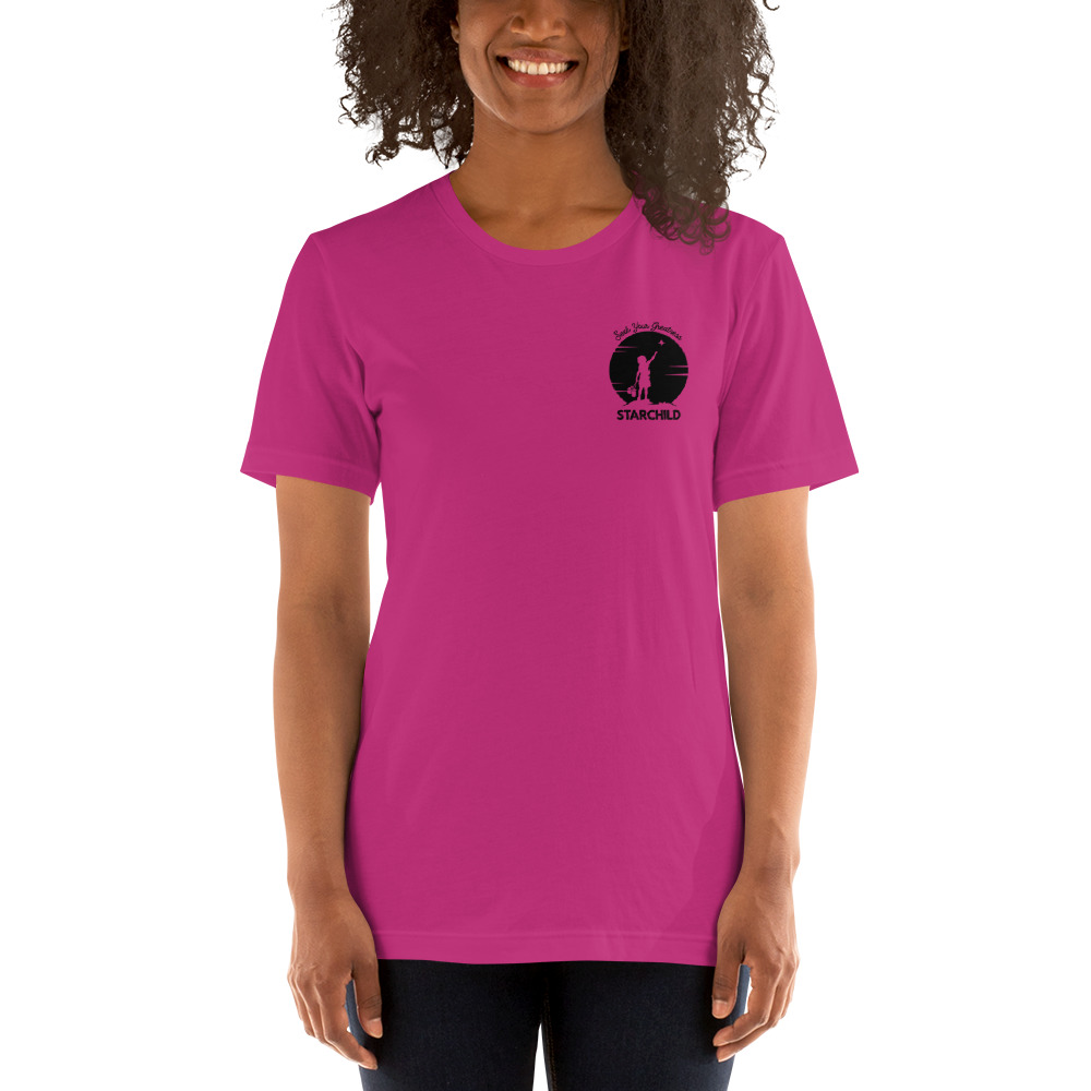 "Starchild " by Mitch Louis-Charles T-shirt, Black Logo