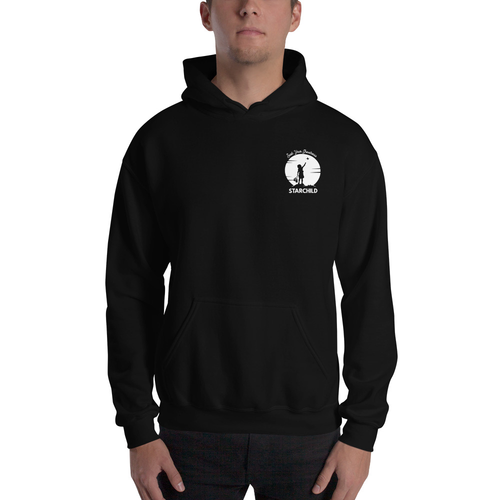 "Starchild " by Mitch Louis-Charles Men's Hoodie, White Logo on MILLIONS "Starchild " by Mitch Louis-Charles Men's Hoodie, White Logo
