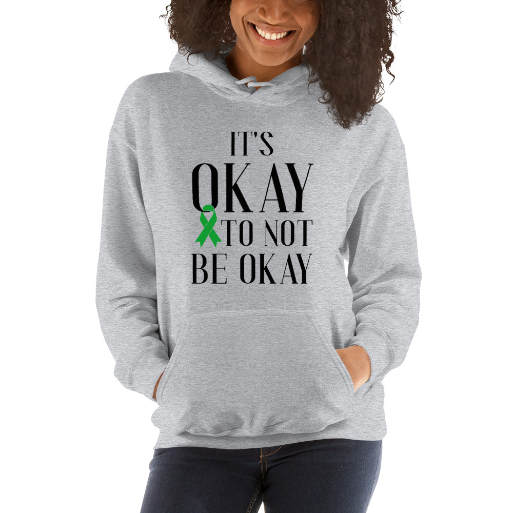 It’s OKAY To Not Be OKAY by Autumn MacDougal Hoodie, Black Logo