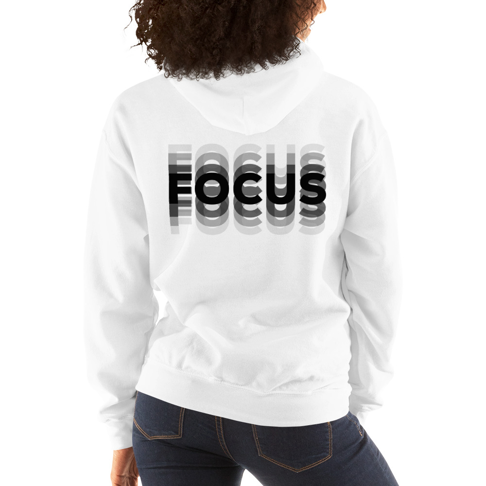 "Focus" by Gabriela Cortes Hoodie, Black Logo