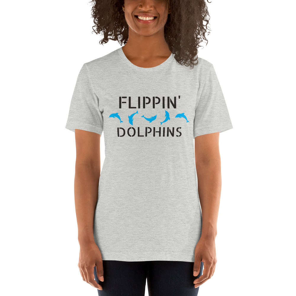 "Flipping Dolphins" by Nicolette Pawar Shirt, Dark Logo