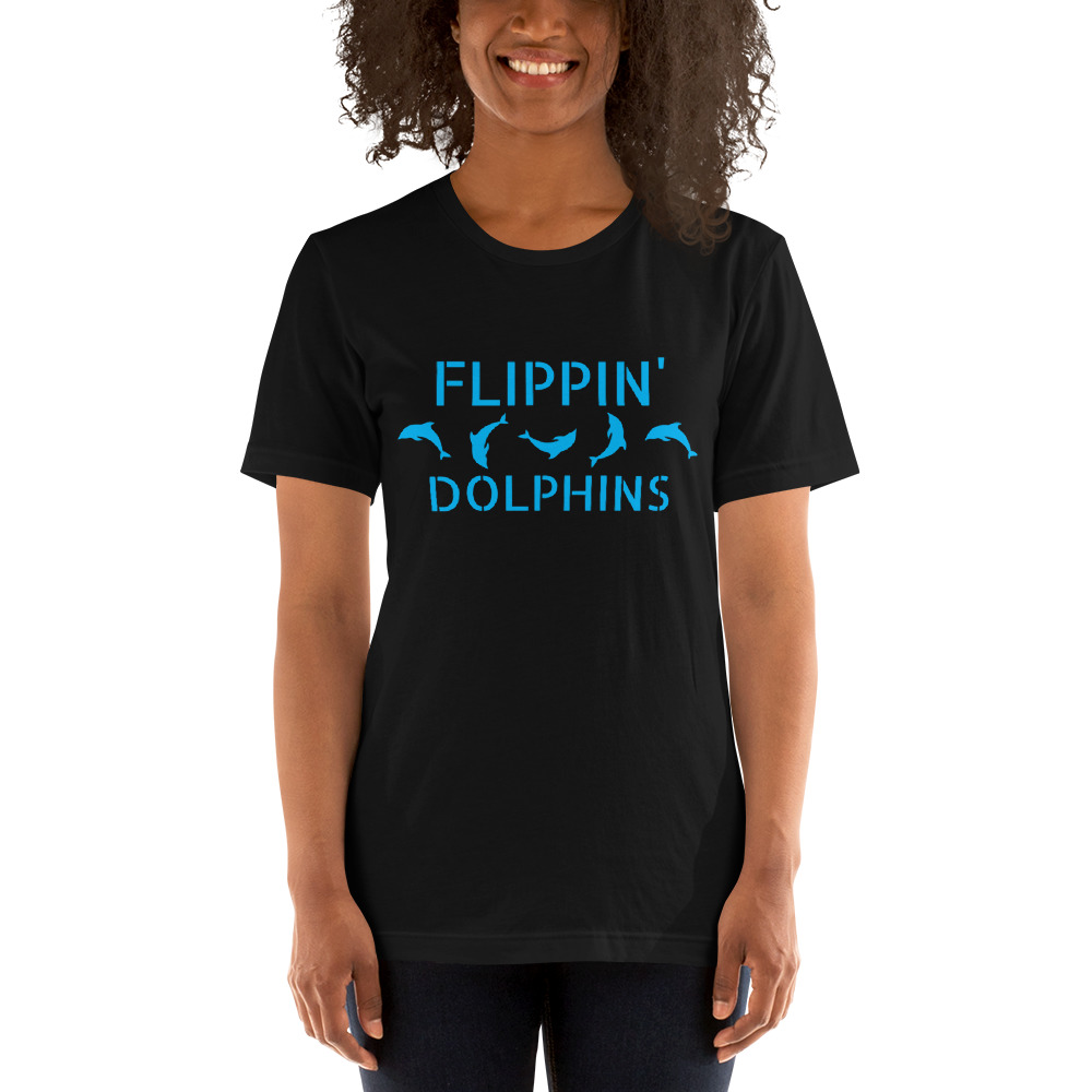 "Flipping Dolphins" by Nicolette Pawar Shirt, Light Logo