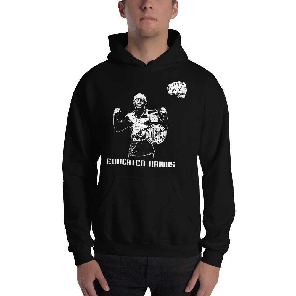 Educared Hands by Reggie Barnett Jr. Unisex Hoodie, White Logo