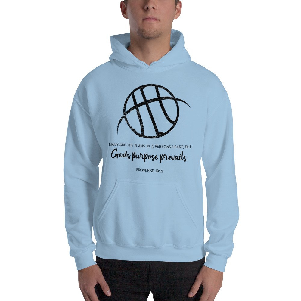 Proverbs 19:21 by James Helzer Unisex Hoodie, Black Logo
