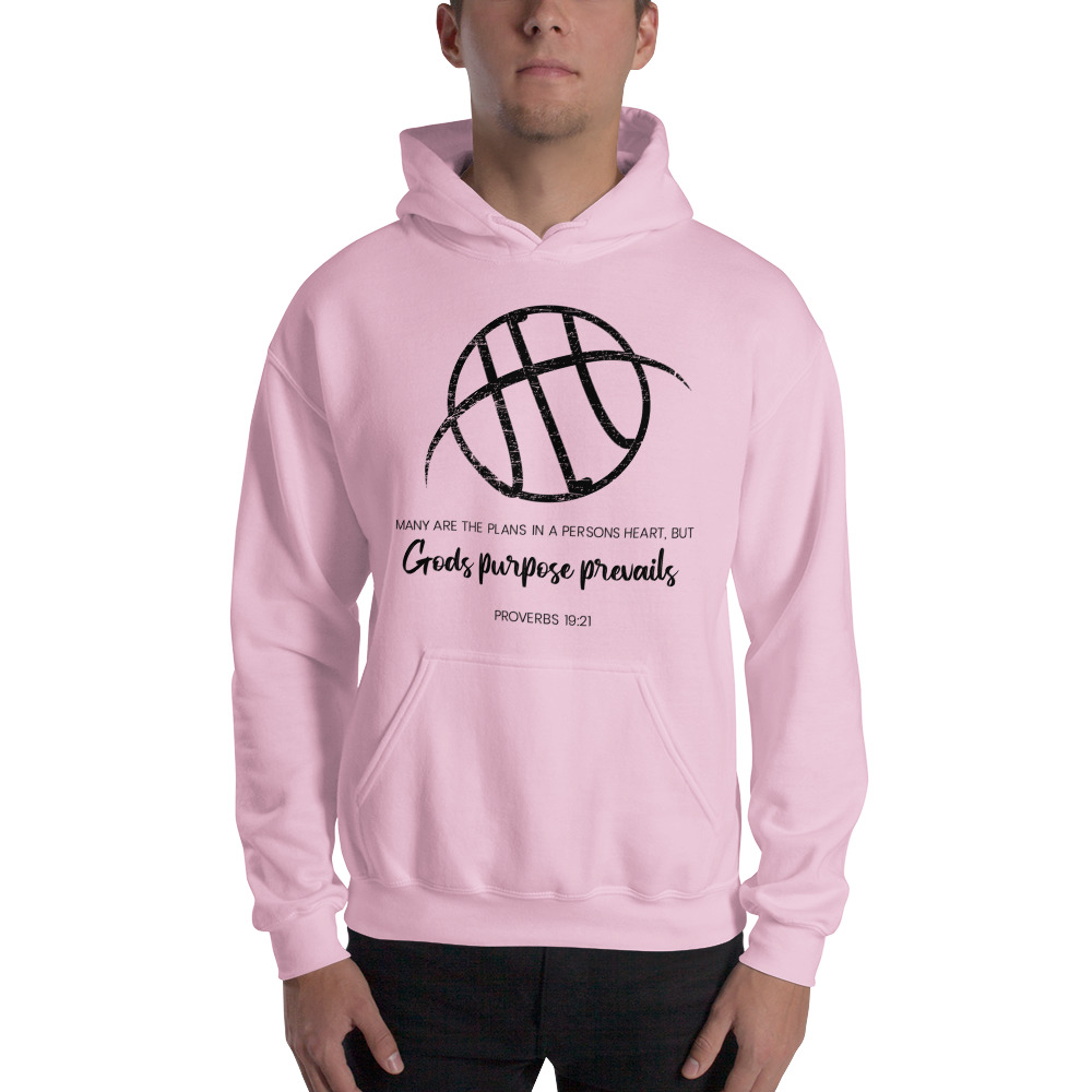 Proverbs 19:21 by James Helzer Unisex Hoodie, Black Logo