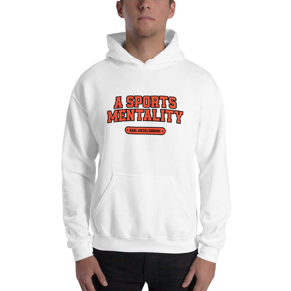 "A Sports Mentality" Unisex Hoodie, Black Logo