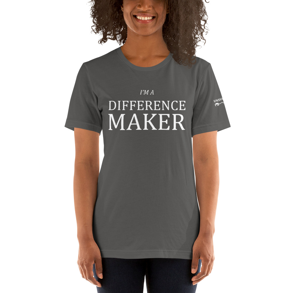 "I'm A Difference Maker" by Brad Cousino Shirt, White Logo