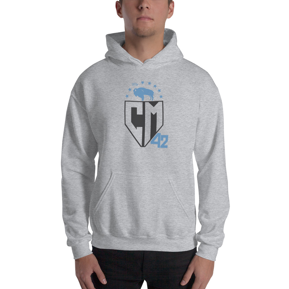 "CM 42" by Courtney Maud Hoodie, Black Logo