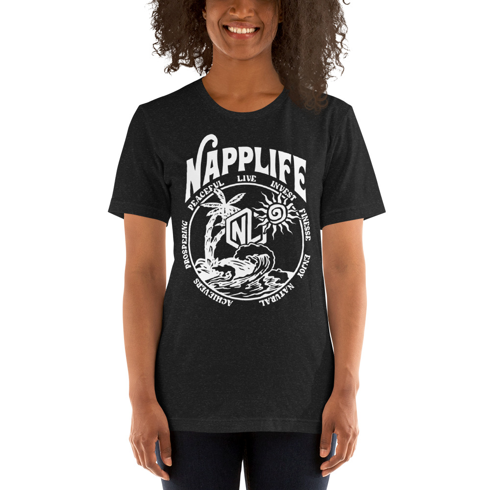 NAPPLIFE by Ja'Quez Davis T-Shirt, White Logo on MILLIONS NAPPLIFE by Ja'Quez Davis T-Shirt, White Logo