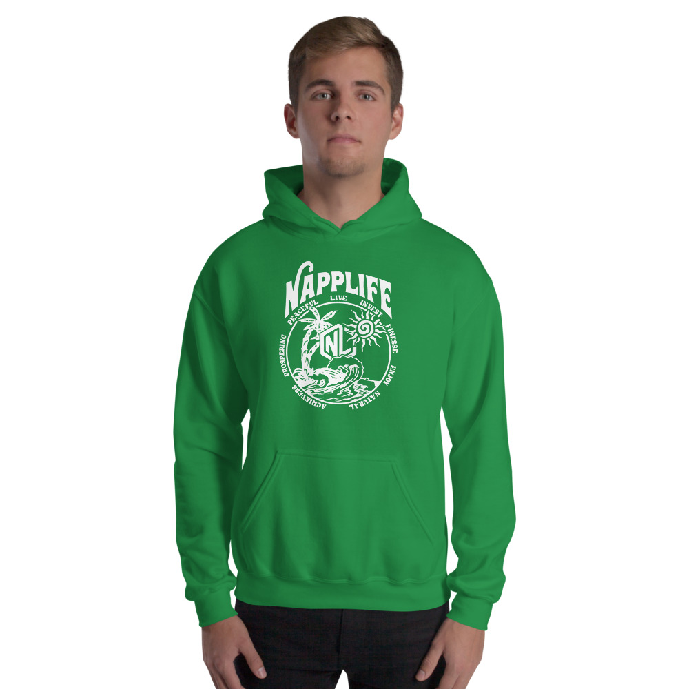 NAPPLIFE by Ja'Quez Davis Unisex Hoodie, White Logo on MILLIONS NAPPLIFE by Ja'Quez Davis Unisex Hoodie, White Logo