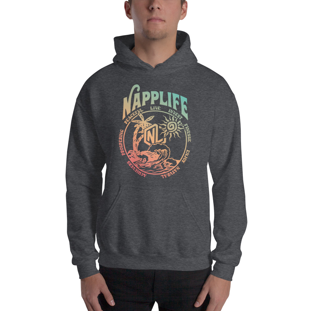 NAPPLIFE by Ja'Quez Davis Unisex Hoodie, Gradient Logo on MILLIONS NAPPLIFE by Ja'Quez Davis Unisex Hoodie, Gradient Logo
