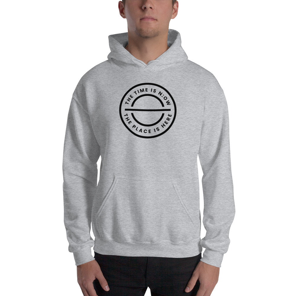  The Time Is Now by Jake Fraley Unisex Hoodie, Black Logo