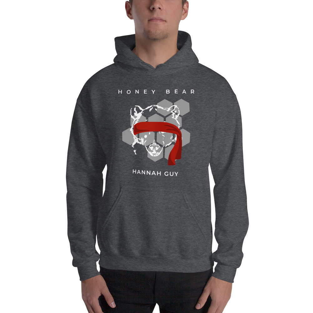 "Honey Bear" by Hannah Guy Unisex Hoodie, Light Logo