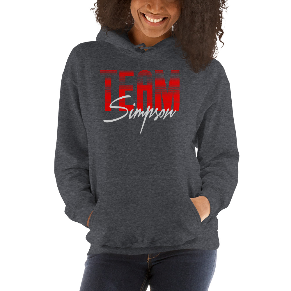 Team Simpson by Jordan Simpson Unisex Hoodie, Light Logo