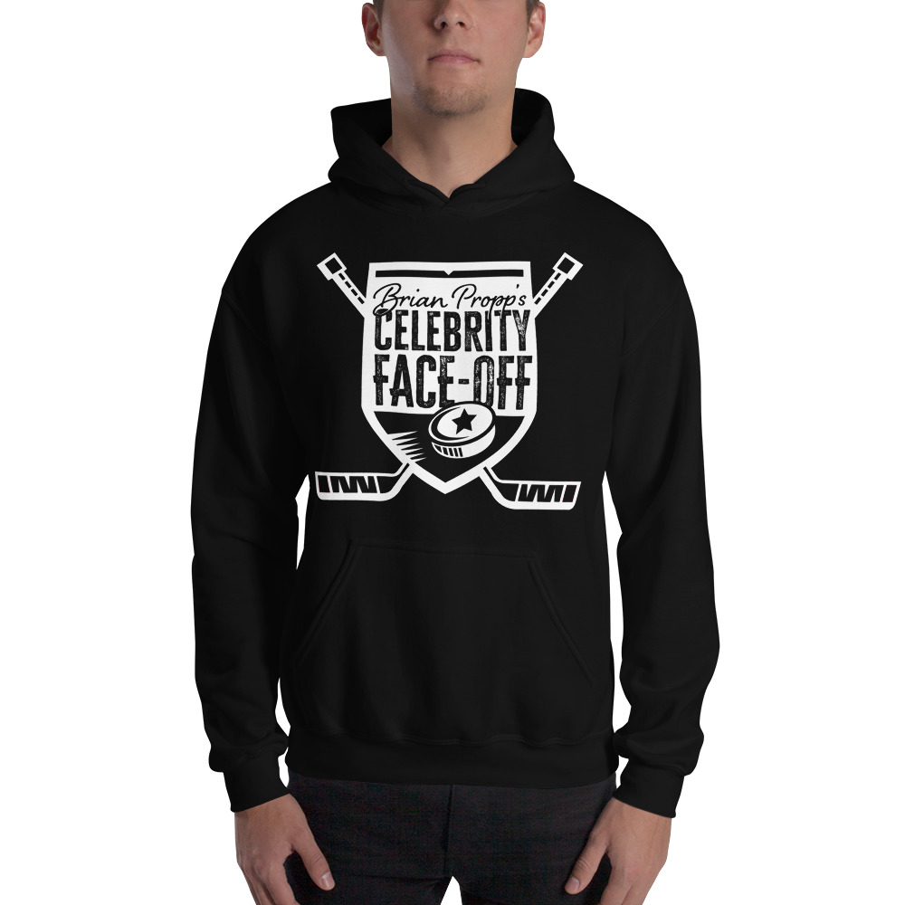 Brian Propp Celebrity Face-Off Unisex Hoodie, White Logo
