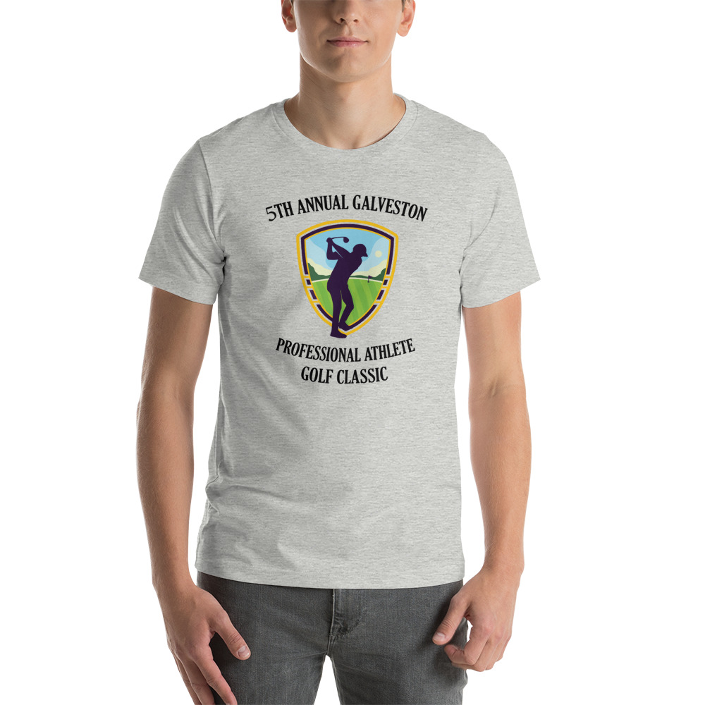 "5th Annual Galveston Professional Athlete Golf Classic" by Michael Allen Holmes Shirt Black Logo
