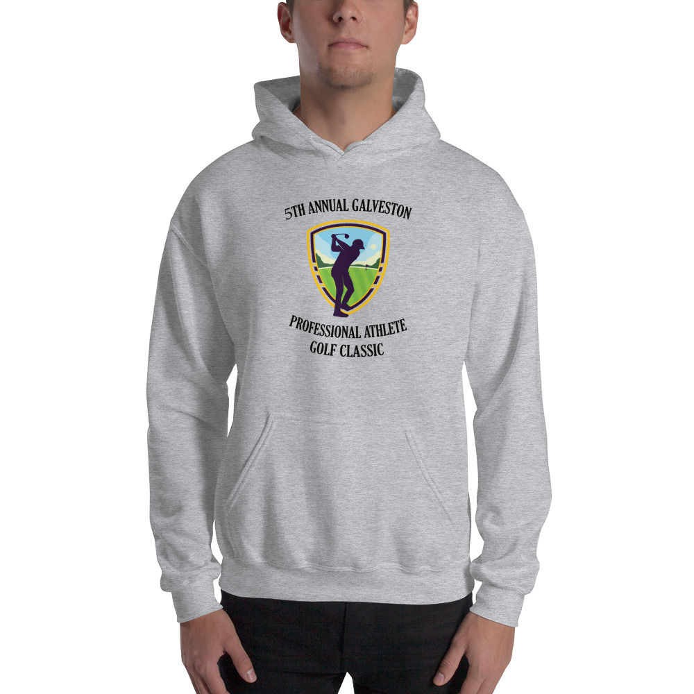 "5th Annual Galveston Professional Athlete Golf Classic" by Michael Allen Holmes Hoodie, Black Logo