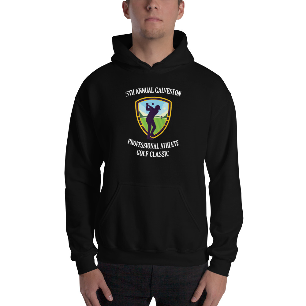 "5th Annual Galveston Professional Athlete Golf Classic" by Michael Allen Holmes Hoodie White Logo