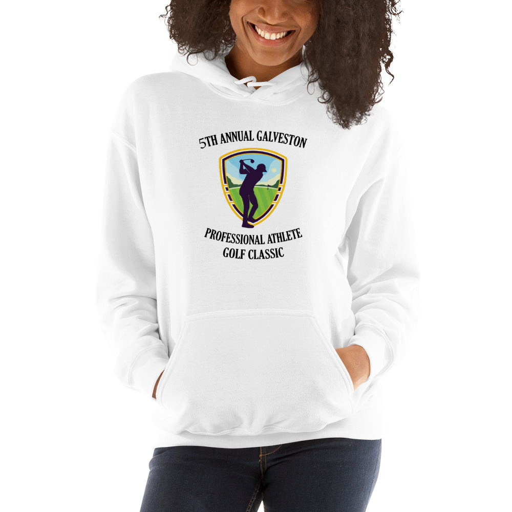 "5th Annual Galveston Professional Athlete Golf Classic" by Michael Allen Holmes Hoodie, Black Logo