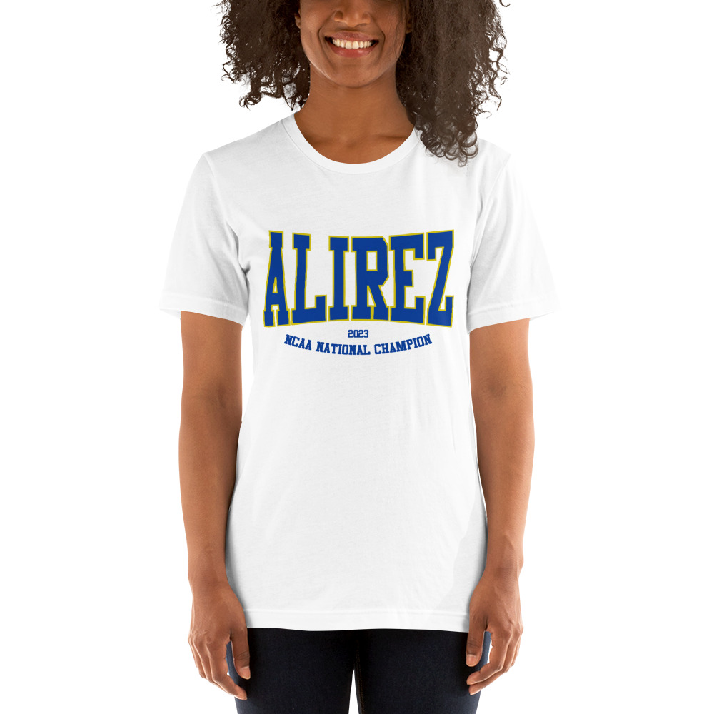 Andrew Alirez "2023 NCAA National Campion" Shirt, Dark Logo