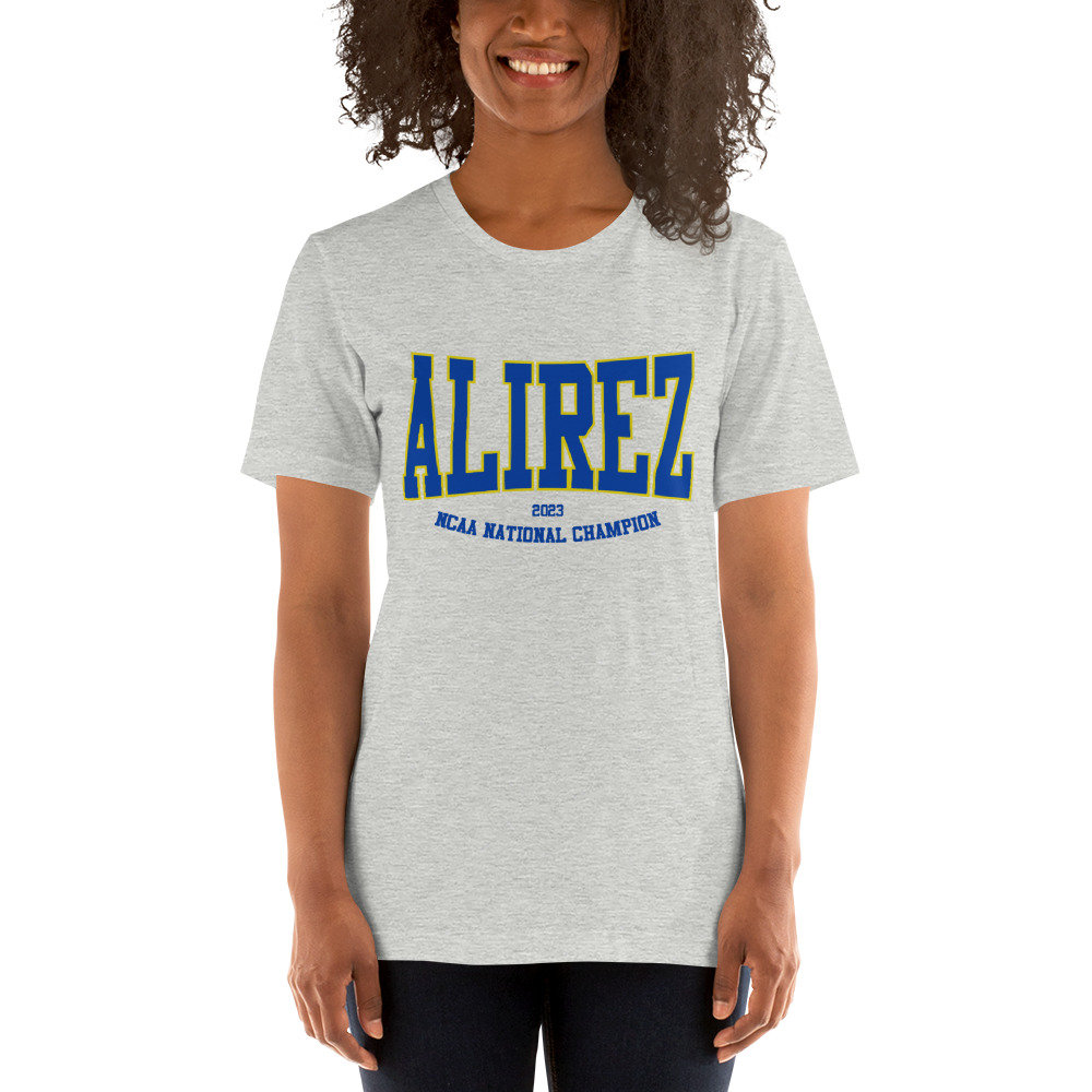 Andrew Alirez "2023 NCAA National Campion" Shirt, Dark Logo