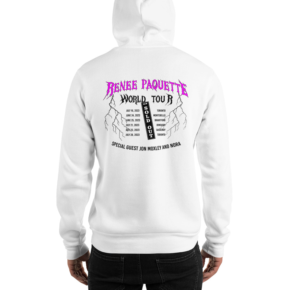 "World Tour" by Renee Paquette, Hoodie, Dark Logo