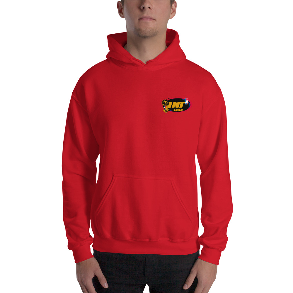 "INT 1998" by Allen Sims Unisex Hoodie , Mini Logo and Back