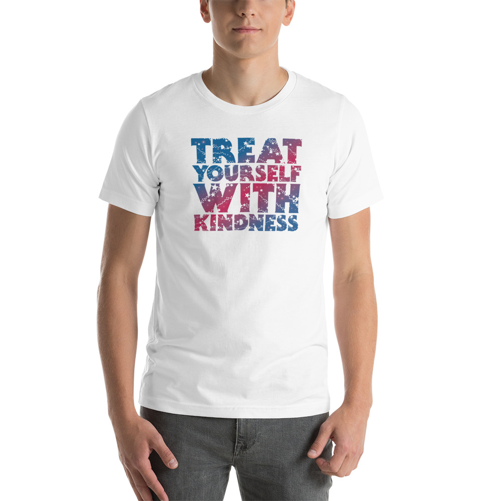 Treat Yourself With Kindness by Val Whiting Unisex T-Shirt, Dark Logo