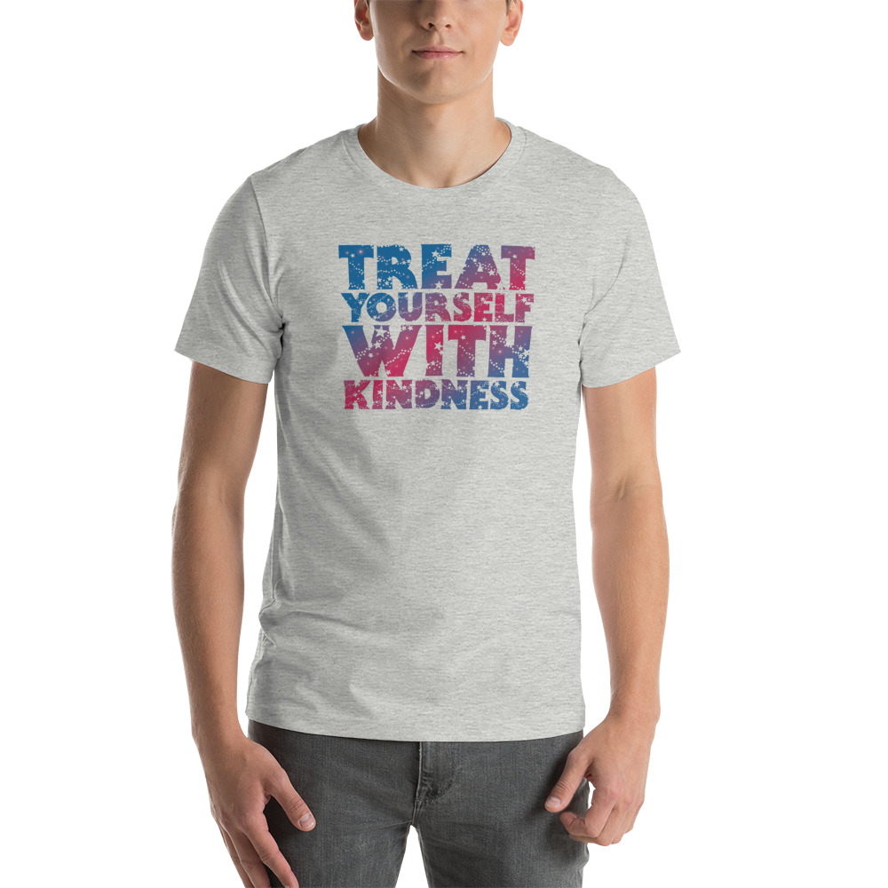 Treat Yourself With Kindness by Val Whiting Unisex T-Shirt, Dark Logo