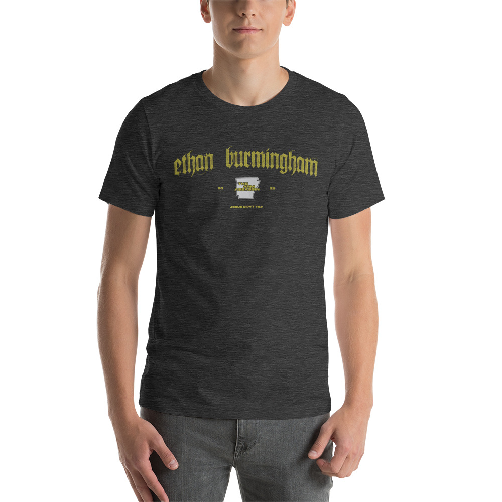 “The Arm Assassin”  2022 by Ethan Burmingham Men's T-Shirt, Gold Light Logo