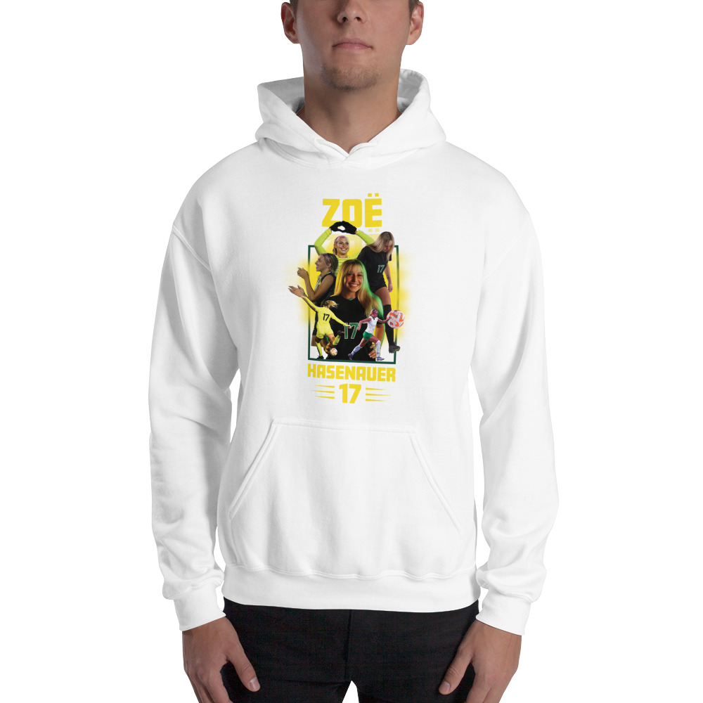 #17 Zoë Hasenauer Unisex Graphic Hoodie, Gold Logo